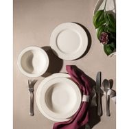 Madame Coco Relief Beyaz Gümüş 6 Kişilik 24 Parça Yemek Takımı