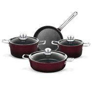 Madame Coco Titanium Professional 7 Parça Bordo Tencere Seti
