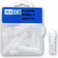 Made 6 mm 18 Adet Plastik Dübel