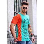 Madmext 3020 Turkuaz Baskılı Erkek T-shirt
