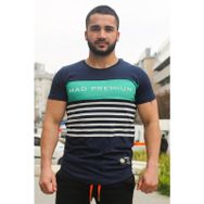 Madmext 3041 Lacivert Baskılı Erkek T-Shirt