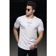 Madmext 4461 Beyaz Erkek Tişört