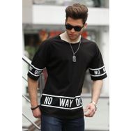 Madmext 4483 Baskılı Siyah Erkek T-shirt