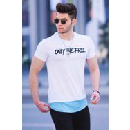 Madmext 4597 Beyaz Baskılı Erkek Tişört