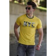 Madmext 4606 Sarı Baskılı Erkek T-shirt