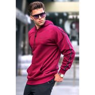 Madmext 4721 Erkek Bordo Kapüşonlu Sweatshirt