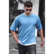 Madmext 4978 Mavi Oversize Erkek T-shirt