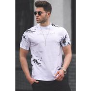 Madmext 5207 Over Fit Beyaz Erkek T-shirt