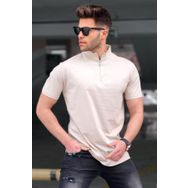 Madmext 5282 Bej Yarım Balıkçı Erkek T-shirt