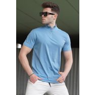 Madmext 5282 Mavi Yarım Balıkçı Erkek T-shirt