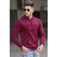 Madmext 5289 Bordo Kapüşonlu Erkek Sweatshirt