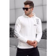 Madmext 5313 Ekru Baskılı Erkek Sweatshirt