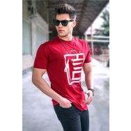 Madmext 5390 Baskılı Bordo Oversize T-shirt