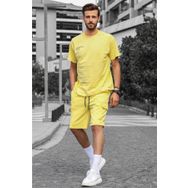 Madmext 5391 Sarı Oversize Erkek Şort Takımı