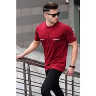 Madmext 5395 Erkek Baskılı Bordo T-shirt