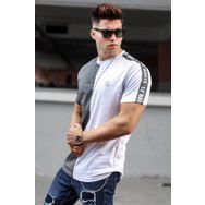Madmext 5398 Erkek Baskılı Beyaz T-shirt