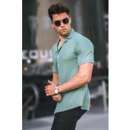 Madmext 5500 Kısa Kollu Mint Yeşili Erkek Gömlek