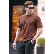 Madmext 5684 Kahverengi Erkek T-shirt