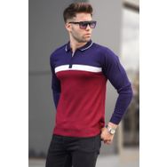 Madmext 5787 Bordo Fermuar Detay Erkek Triko Kazak