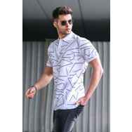 Madmext 5817 Erkek Polo Yaka Beyaz T-shirt