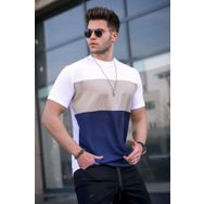 Madmext 5826 Erkek Renk Bloklu Beyaz T-shirt