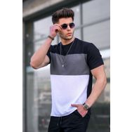 Madmext 5826 Erkek Renk Bloklu Siyah T-shirt