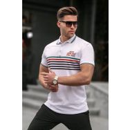 Madmext 5869 Çizgili Polo Yaka Tişört