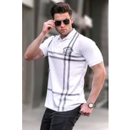 Madmext 5872 Beyaz Desenli Erkek T-shirt