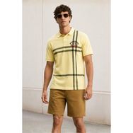 Madmext 5872 Sarı Desenli Polo Yaka Erkek T-shirt