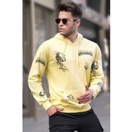 Madmext 5895 Sarı Baskılı Erkek Sweatshirt
