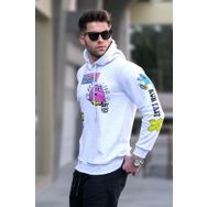 Madmext 5896 Erkek Karmelanj Baskılı Kapüşonlu Sweatshirt