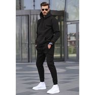 Madmext 5905 Erkek Siyah Kapşonlu Basic Eşofman Takımı