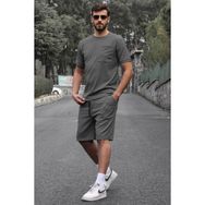 Madmext 5914 Füme Basic Cep Detaylı Erkek Şort Takımı