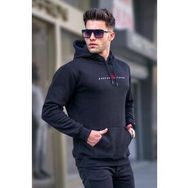 Madmext 6002 Erkek Siyah Basic Kapüşonlu Sweatshirt