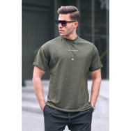 Madmext 6060 Haki Likralı Basic Erkek T-shirt