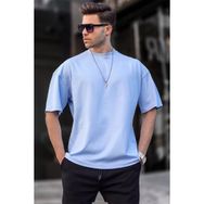 Madmext 6066 Bebe Mavisi Oversize Fit Basic Erkek T-shirt
