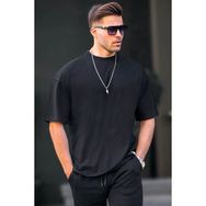 Madmext 6066 Siyah Oversize Fit Basic Erkek T-shirt