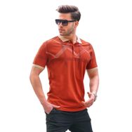 Madmext 6080 Kiremit Desenli Polo Yaka Erkek T-shirt