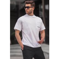 Madmext 6090 Beyaz Parçalı Basic Erkek T-shirt