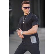 Madmext 6111 Siyah Baskılı Overfit Erkek T-shirt