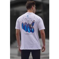 Madmext 6121 Beyaz Baskılı Erkek T-shirt
