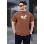 Madmext 6124 Baskılı Kahverengi Erkek T-shirt
