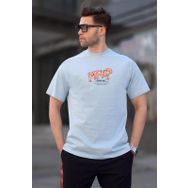Madmext 6124 Mavi Baskılı Erkek T-shirt