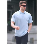 Madmext 6126 Mavi Polo Yaka Basic Erkek T-shirt