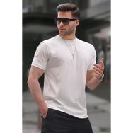 Madmext 6131 Ekru Regular Fit Basic Erkek T-shirt
