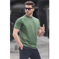 Madmext 6131 Haki Regular Fit Basic Erkek T-shirt