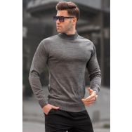 Madmext 6343 Antrasit Slim Fit Yarım Balıkçı Yaka Erkek Triko Kazak