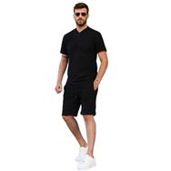 Madmext 6364 Siyah Regular Fit Erkek Şort Takımı