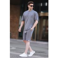 Madmext 6377 Füme Basic Erkek Şort Takımı