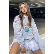 Madmext MG1210 Gri Mad Girls Baskılı Kadın Sweatshirt